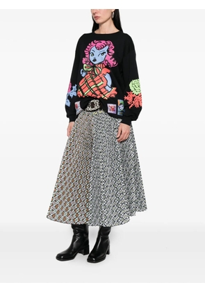 Chopova Lowena Raider belt print midi skirt - Grey