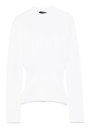 Mugler ribbed top - White