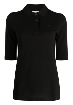 Lacoste logo-patch cotton polo shirt - Black