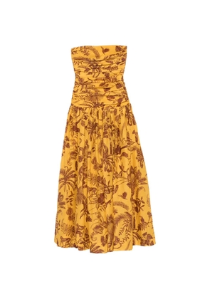 ALEMAIS ruched floral print dress - Yellow