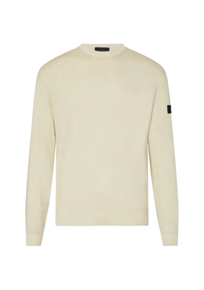 Peuterey crew-neck logo-patch sweater - Neutrals