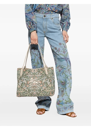 ETRO Pegasus floral tote bag - Blue