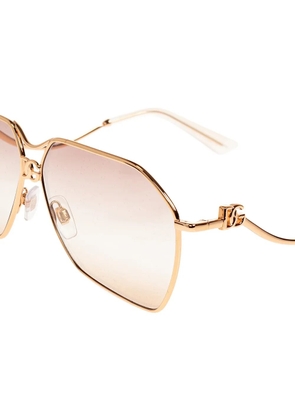 Dolce & Gabbana geometric-frame metal sunglasses - Gold