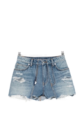 Alexander Wang ripped zip shorts - Blue
