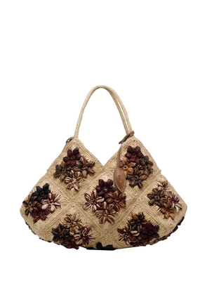 AFAR Desire floral tote bag - Neutrals