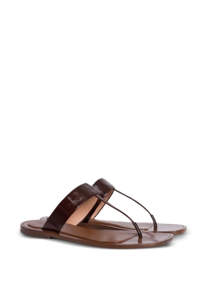 Alberta Ferretti croc-effect thong sandals - Brown