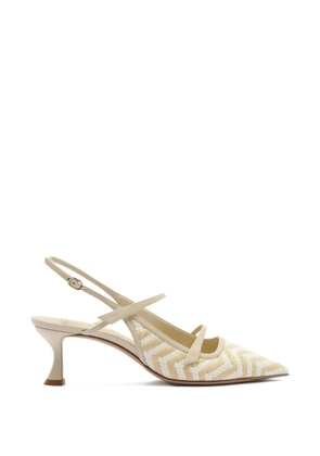 Alexandre Birman Tita zig raffia slingback pumps - Neutrals