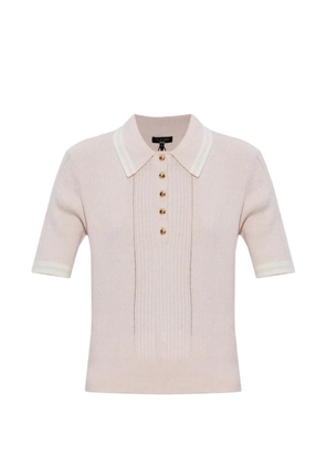 rag & bone Laurie ribbed button polo top - Pink