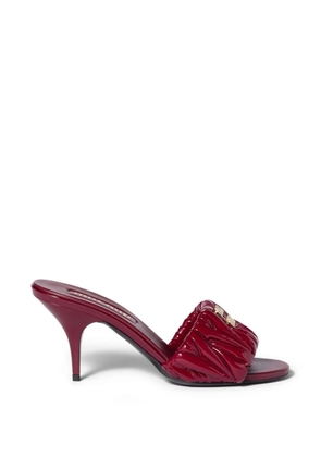Miu Miu matelassé patent nappa leather mules - Red