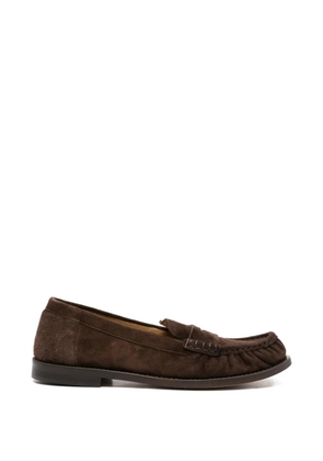 Julie Dee penny-strap suede loafers - Brown