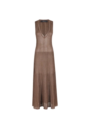 Federica Tosi V-neck pleated midi dress - Brown