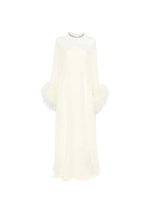 Roland Mouret feather-trim gown - Neutrals