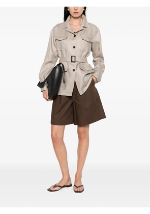 Tagliatore belted pocket jacket - Neutrals