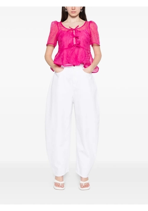 GANNI shibori organza blouse - Pink