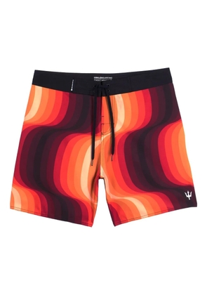 Osklen wave-pattern swim shorts - Red