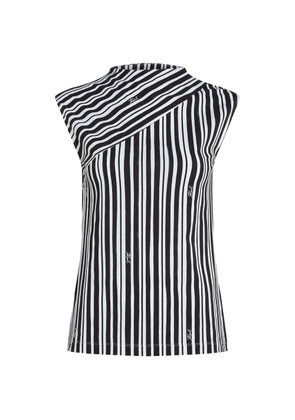 Karl Lagerfeld striped-pattern top - Black