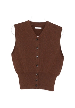 Cordera button down vest - Brown
