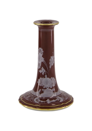 GINORI 1735 Castagna floral porcelain candle holder - Brown