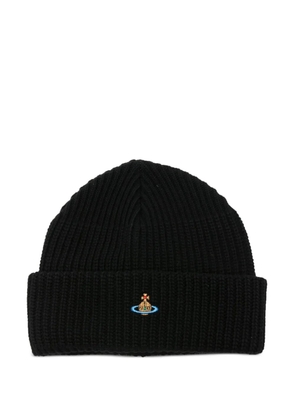 Vivienne Westwood Orb-embroidered beanie - Black