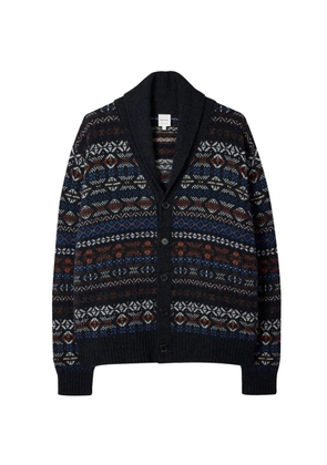 Paul Smith patterned shawl-collar cardigan - Blue