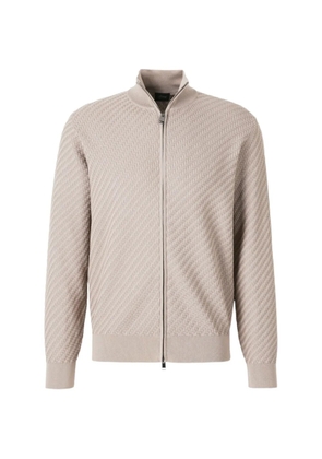 Brioni Trama braided zip-up knit cardigan - Neutrals