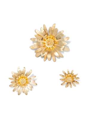 Osklen daisy-motif brooch (set of three) - Gold