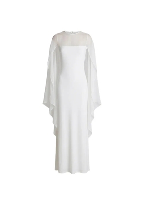Alberta Ferretti sheer overlay maxi dress - White
