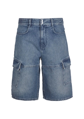 Givenchy cargo-pocket denim shorts - Blue