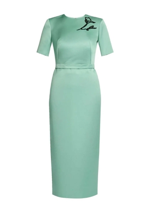 ERDEM beaded-appliqué short-sleeve dress - Green