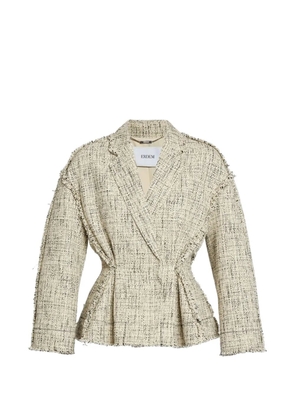 ERDEM Mouline single-breasted fitted jacket - Neutrals