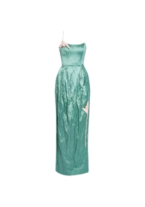 ERDEM tulip-embroidery gown - Green