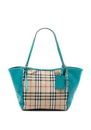 Burberry Pre-Owned 2000-2017 Small Haymarket Check Canvas and Leather Canterbury tote bag - Blue