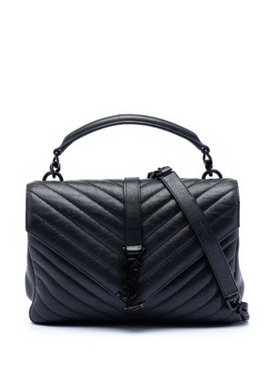 Saint Laurent Pre-Owned 2016 Medium Chevron Sheepskin Monogram College satchel - Black