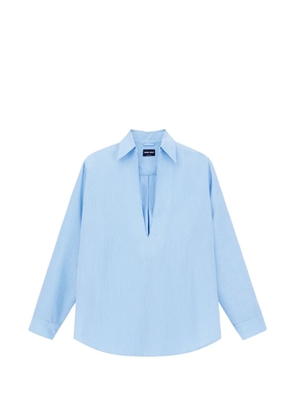 Giorgio Armani striped V-neck shirt - Blue