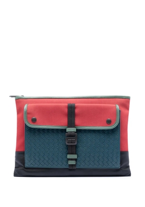 Bottega Veneta Pre-Owned 2012-2025 Canvas and Nappa Intrecciato clutch bag - Blue