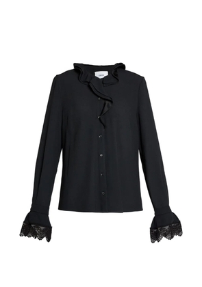 ERDEM ruffled-collar shirt - Black