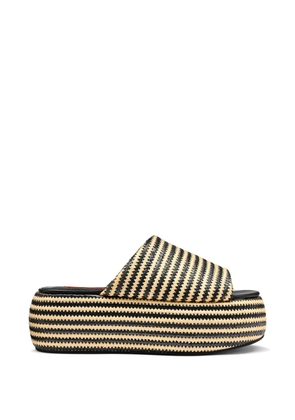 Simon Miller round-toe striped sandals - Black