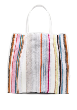 Missoni striped towelling tote bag - White