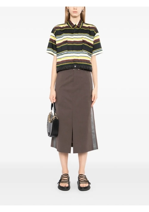 sacai belted panel skirt - Brown