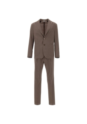 Manuel Ritz logo-pin patch-pocket suit - Brown