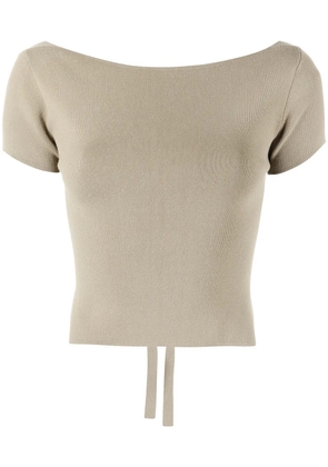 LAPOINTE boat-neck rear tie fastening top - Grey