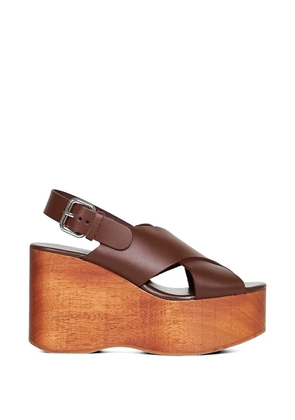 Weekend Max Mara criss-cross leather sandals - Brown
