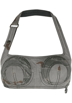 Marine Serre Regenerated camouflage-print bustier top - Grey
