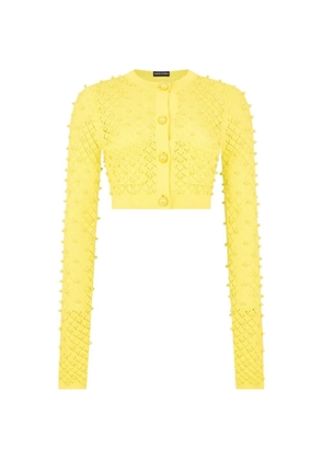 David Koma button embellished cardigan - Yellow