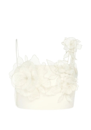 David Koma floral appliqué top - Neutrals