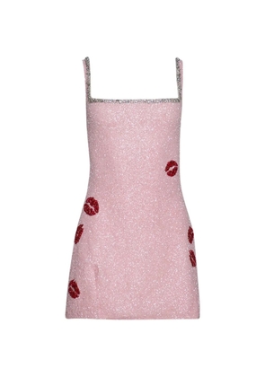 Clio Peppiatt Bisous embellished mini dress - Pink