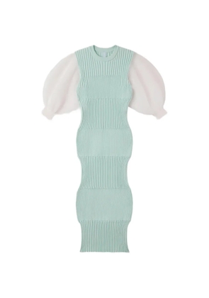 CFCL ribbed puff-sleeve midi dress - Green
