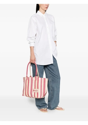 ISABEL MARANT striped logo patch tote bag - Pink