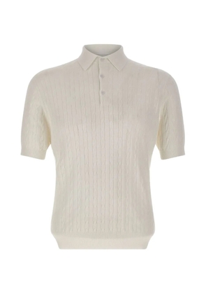 Kangra cable-knit ribbed polo shirt - White