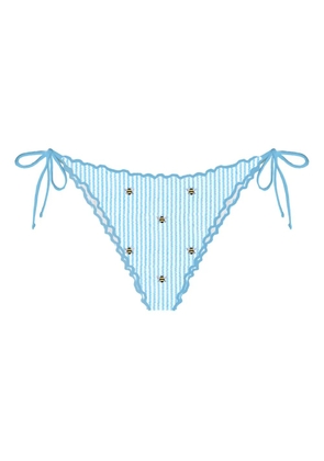MC2 Saint Barth bee-print ruffled bikini bottom - Blue